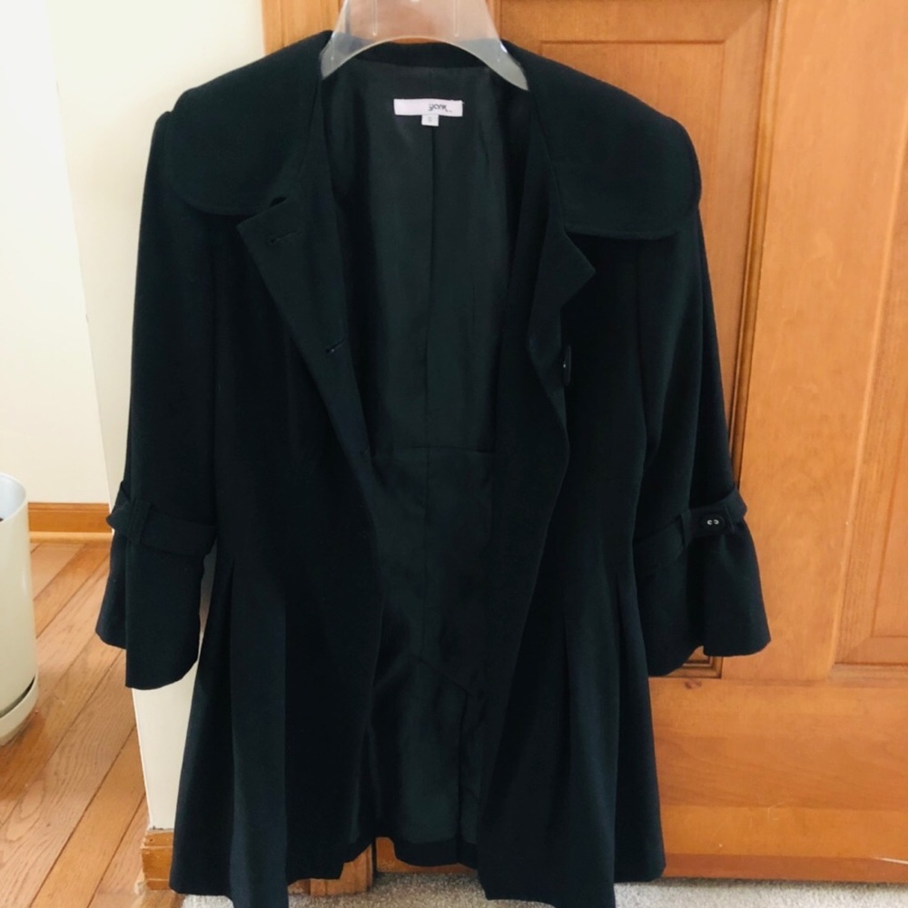 Black Blazer Jacket Button Down Up Light Pea Coat… - image 5